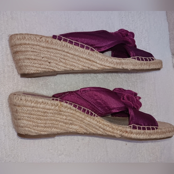 Route 66 ~ Purple Rosette Espadrille Wedge Sandals | NWOT - Picture 3 of 9